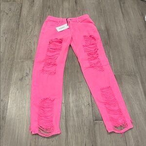 Retrofete Pink Distressed Pants